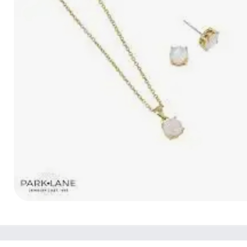 Park Lane Gold Necklace With Earrings with Pearl Accents